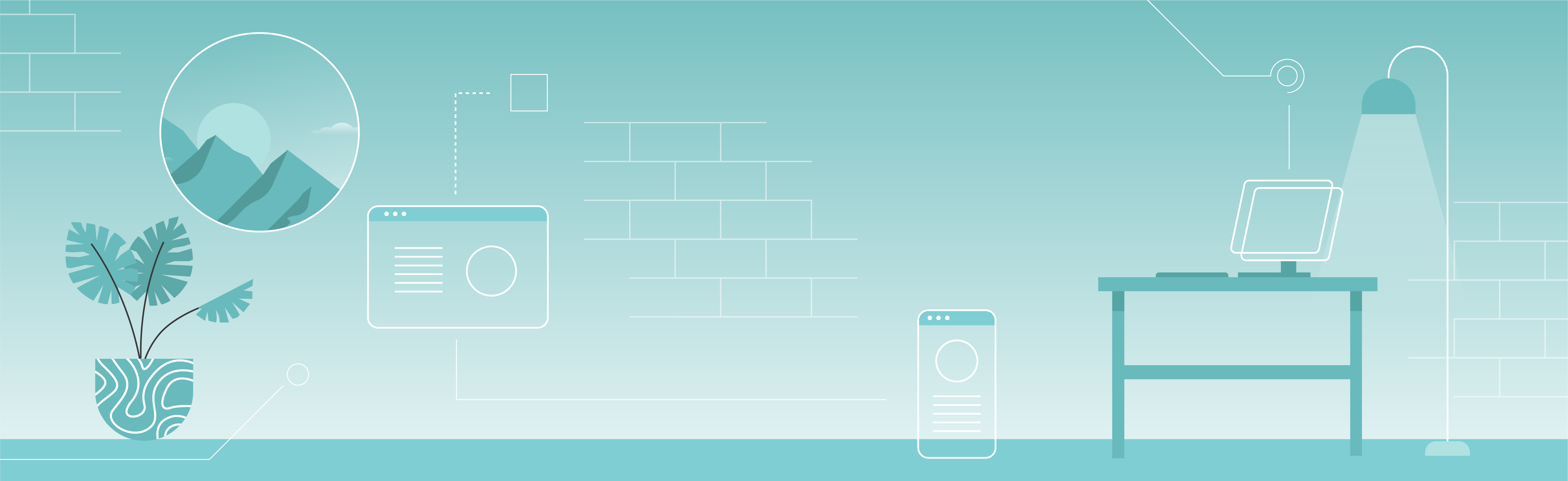 green background with graphics